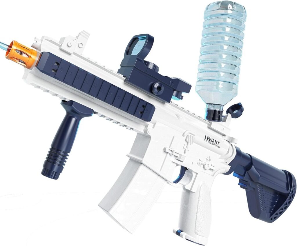 Electric Water Gun, One-Button Automatic Squirt Guns up to 32 FT Range, 370CC-870CC Capacity Super Water Blaster for Swimming Pool Beach Party Games Outdoor Water Fighting - Blue
