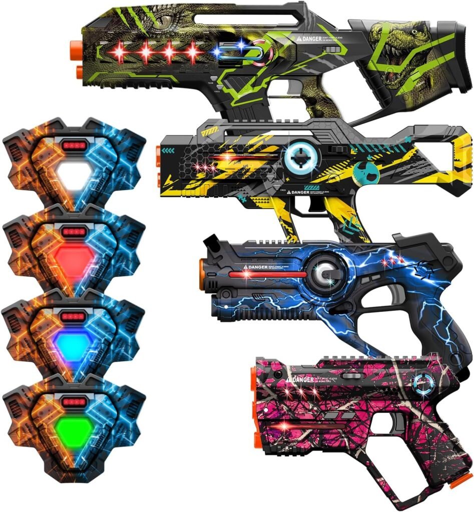 Winyea Tag Laser Tag, Lazer Tag Sets with Gun and Vest Set of 4, Gift Ideals for Kids Age 8+ Year Old Cool Toys, Outdoor Game for Teenage Boys, Girls,Adults and Family