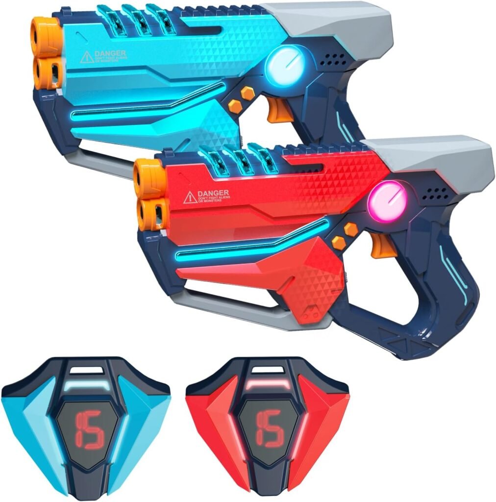 Laser Tag Set of 4, Laser Tag Gun with Vest for Teens and Adults Boys  Girls, Cool Teenage Lazer Group Activity, Birthday for Kids Ages 6 7 8 9 10 11 12+Year Old