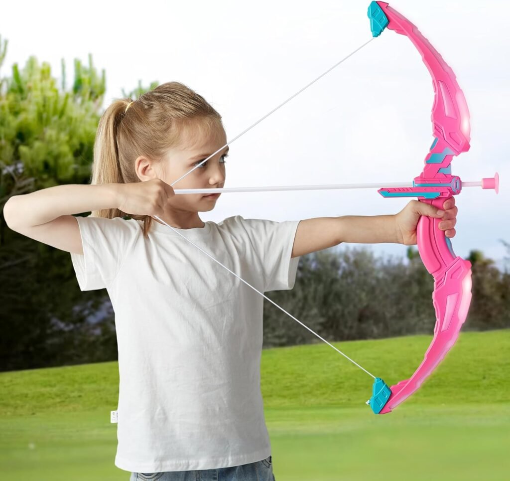JOYIN Kids Bow and Arrow Set, LED Light Up Archery Toy Set with 9 Suction Cup Arrows, Target  Arrow Case, Indoor and Outdoor Hunting Play Gift Toys for Kids, Boys  Girls Ages 3-12