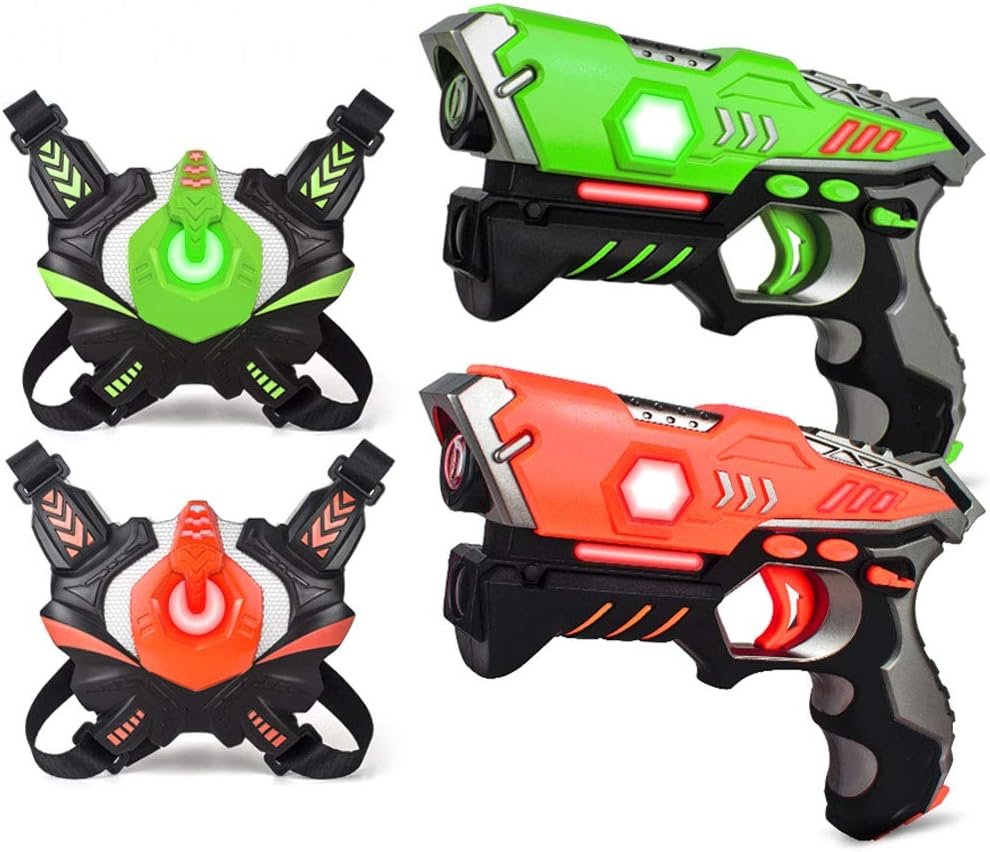 Laser Tag for Boys Age 5-12, Lazer Tag Game Toy Set with Gun and Vest, Indoor and Outdoor Play, 4 Teams Action