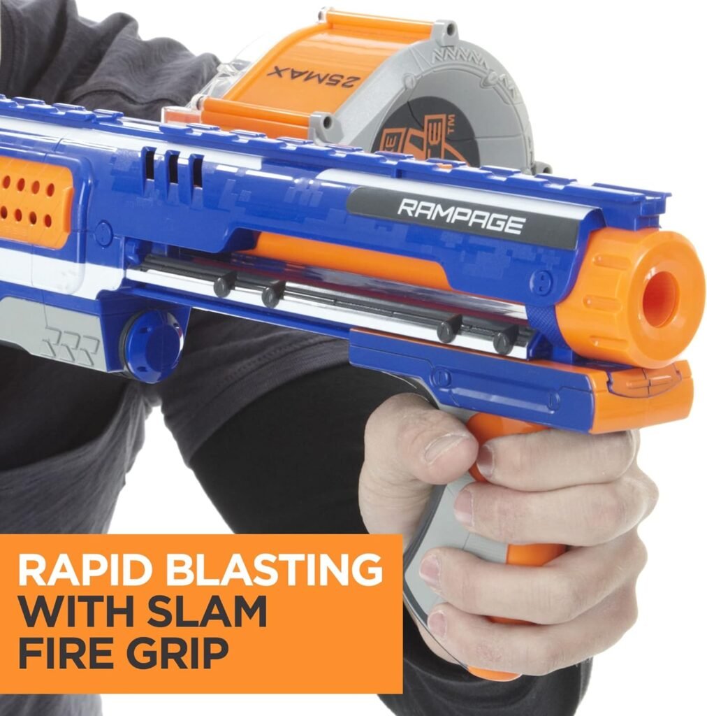 NERF Rampage N-Strike Elite Toy Blaster with 25 Dart Drum Slam Fire for Kids, Teens,  Adults (Amazon Exclusive)