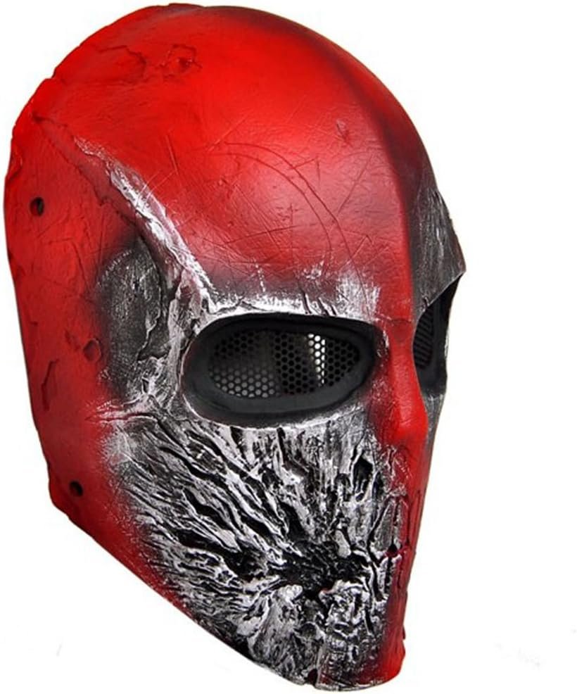 CS Protection Mask Halloween Mask Full Face Mask for Airsoft, BB Gun and Paint Ball Red