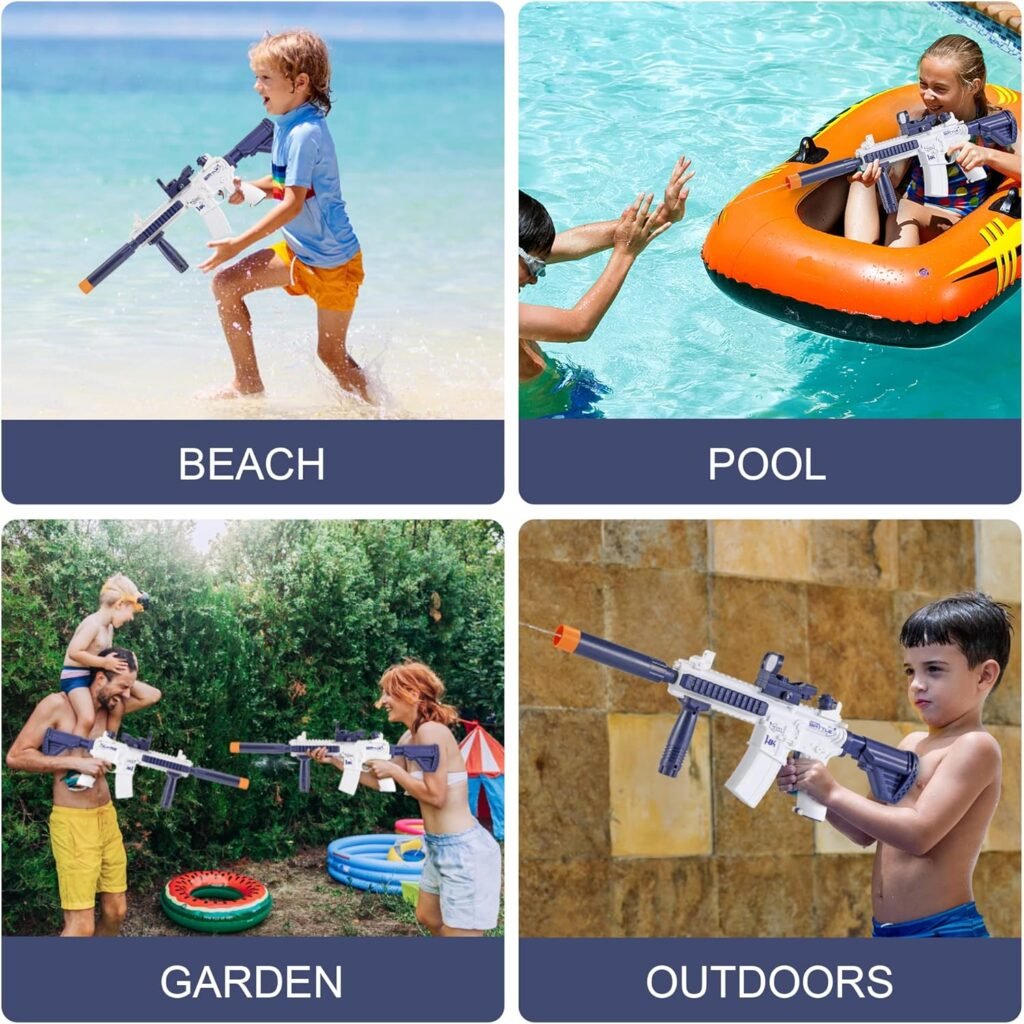 Electric Water Gun, Squirt Gun Toys, Automatic Water Soaker Gun up to 20 FT Long Range, Water Blaster Gun Toys for Kid  Adult, Outdoor Water Pool Shooting Game, Ideal Gift Toys