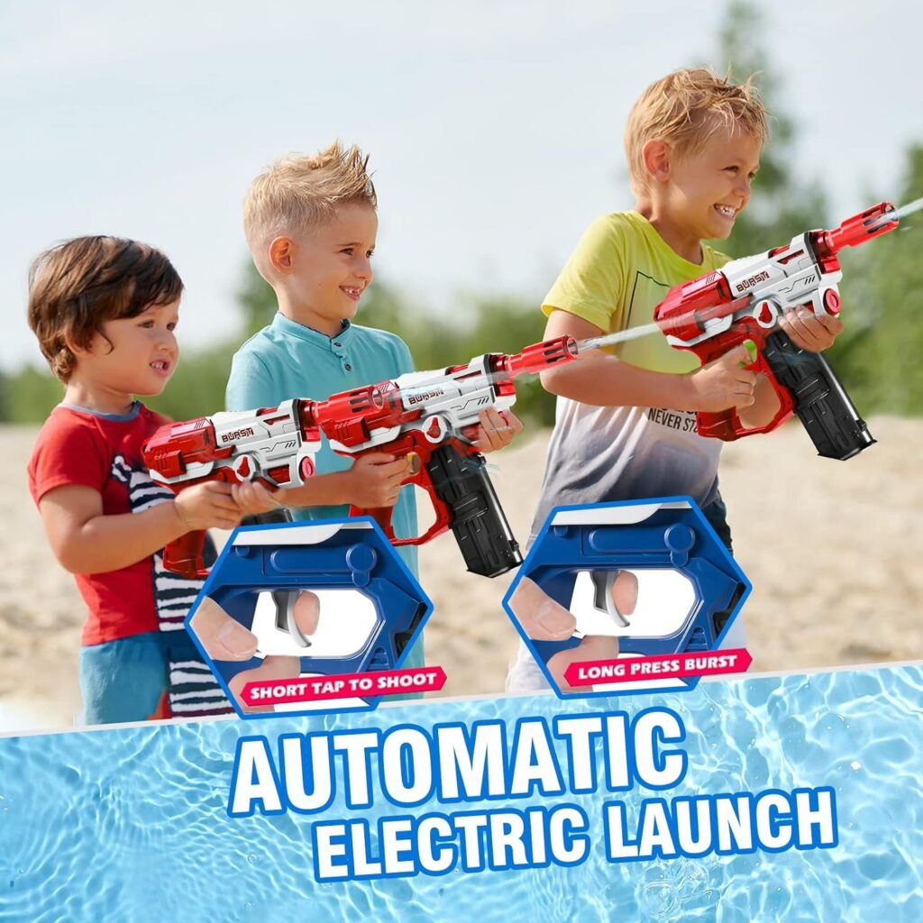 Electric Water Gun, Squirt Gun Toys, Automatic Water Soaker Gun up to 20 FT Long Range, Water Blaster Gun Toys for Kid  Adult, Outdoor Water Pool Shooting Game, Ideal Gift Toys