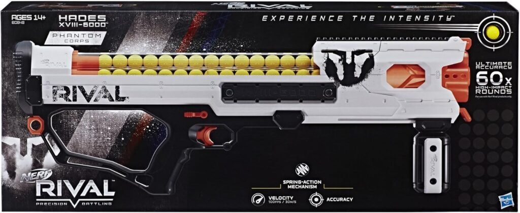 Nerf Rival Phantom Corps Hades XVIII-6000 Blaster with Rival Ammo and Colored Flags for Ages 14+ (Amazon Exclusive)