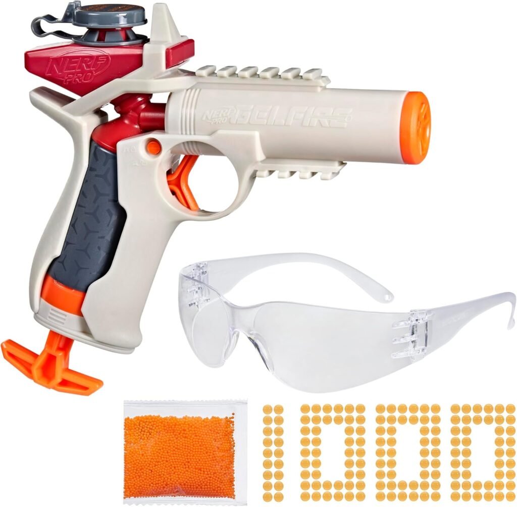 Nerf Pro Gelfire Ignitor Blaster, 1000 Gelfire Rounds, 60 Round Capacity, T-Pull Priming, Up to 150 FPS, Eyewear, Gifts for Teens Ages 14+